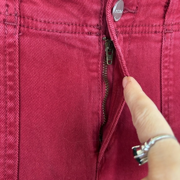 Brand New Risen High Rise Ankle Length Jeans Wine Red Fall Denim Cotton Stretch - Picture 5 of 16
